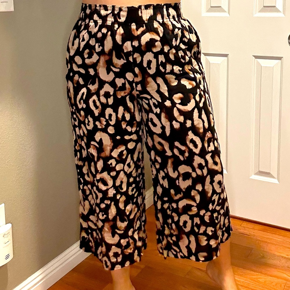 Cropped wide leg breezy pants